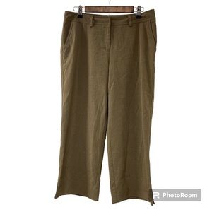 J Jill Tan Brown Wide Leg Crop Chino Pants Career Office Business Womens Sz 10